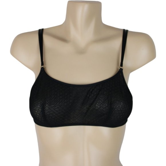 Victoria's Secret Mesh Bralette Small Black Back Closure Adjustable Straps B107 - Picture 1 of 11